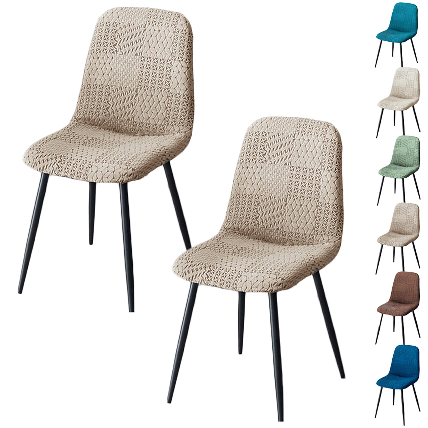 Housses de chaise jacquard extensibles et lavables pour protection durable
