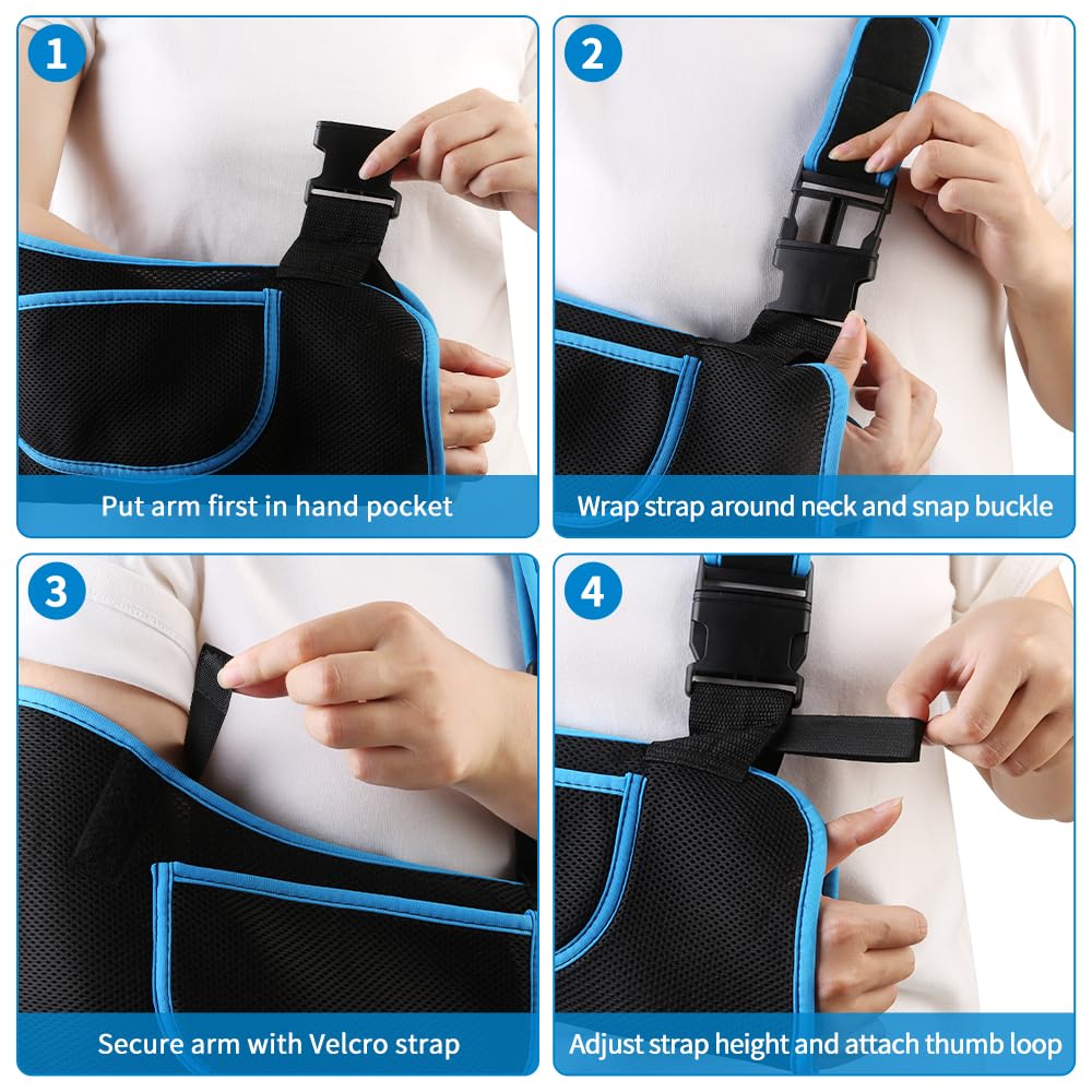 Kids Arm Sling Shoulder Immobilizer, Adjustable Rotator Cuff Support Brace, Fit Left or Right, Breathable Mesh Medical Slings for Elbow, Clavicle and Wrist Injury, Forearm Fracture, Surgery Recovery - Image 9