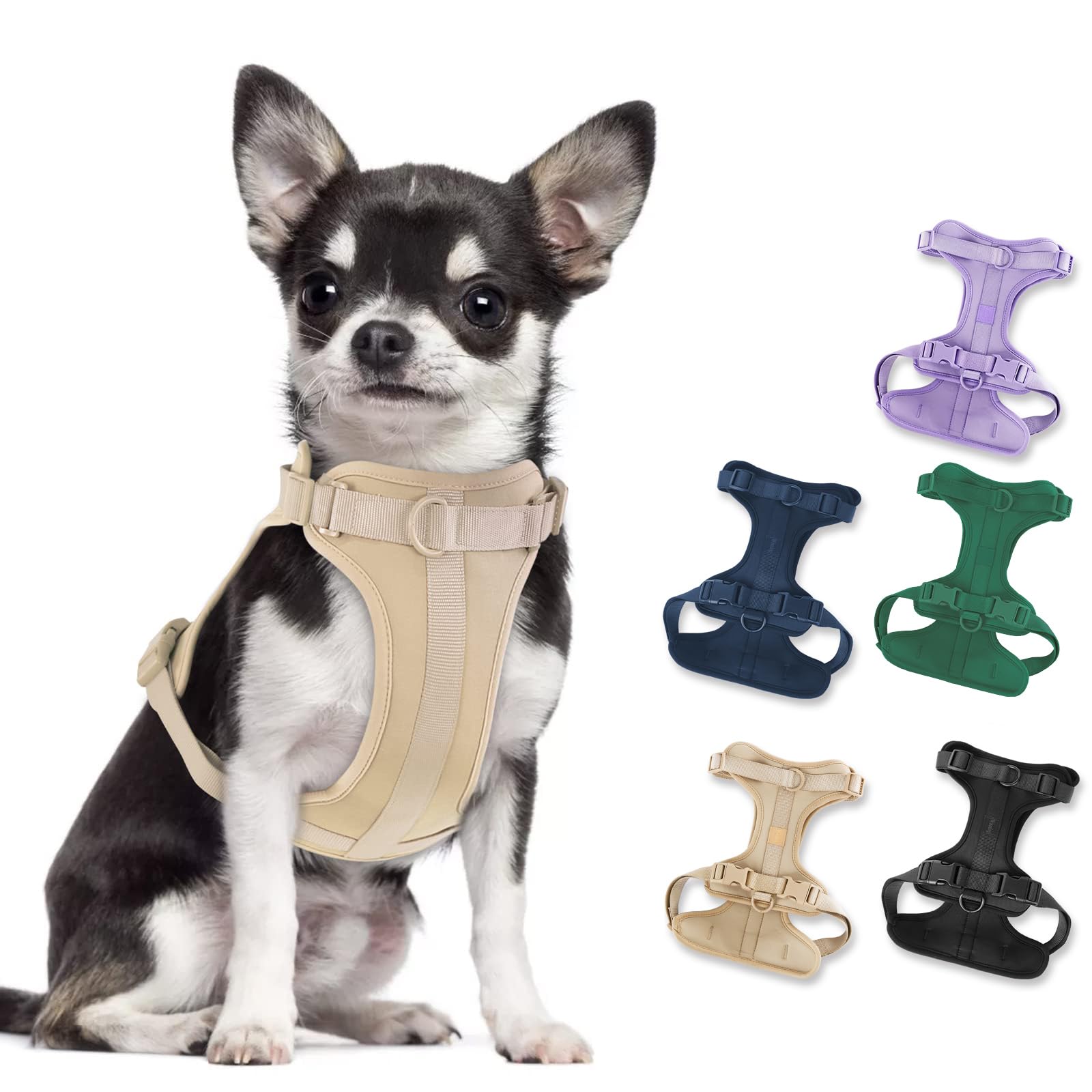 No Pull Lightweight Dog Harness: Adjustable Durable Breathable Mesh Pet Vest Harness with Soft & Comfortable Cushion, for Small Medium Large Dogs (S,