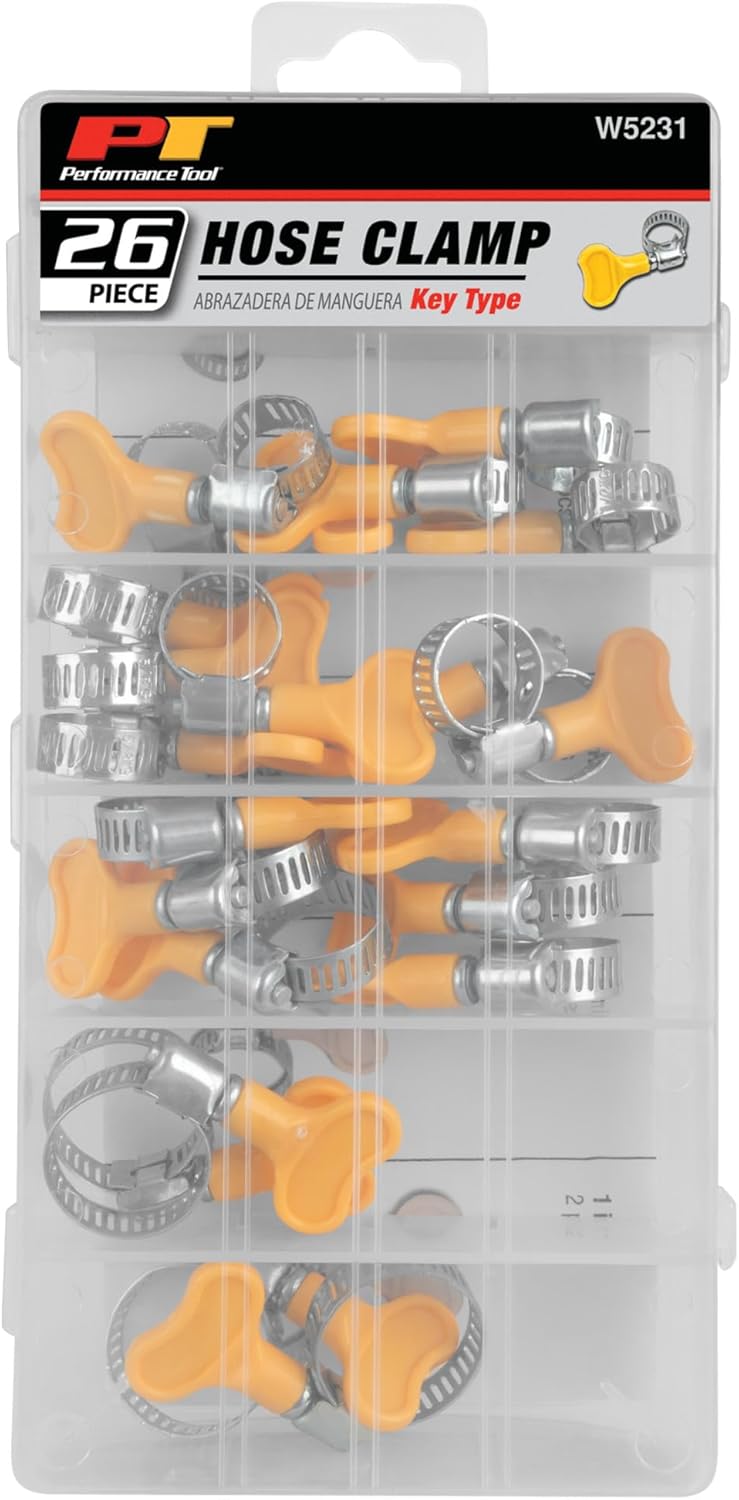 Performance Tool W5231 26pc Key Type Hose Clamps Kit