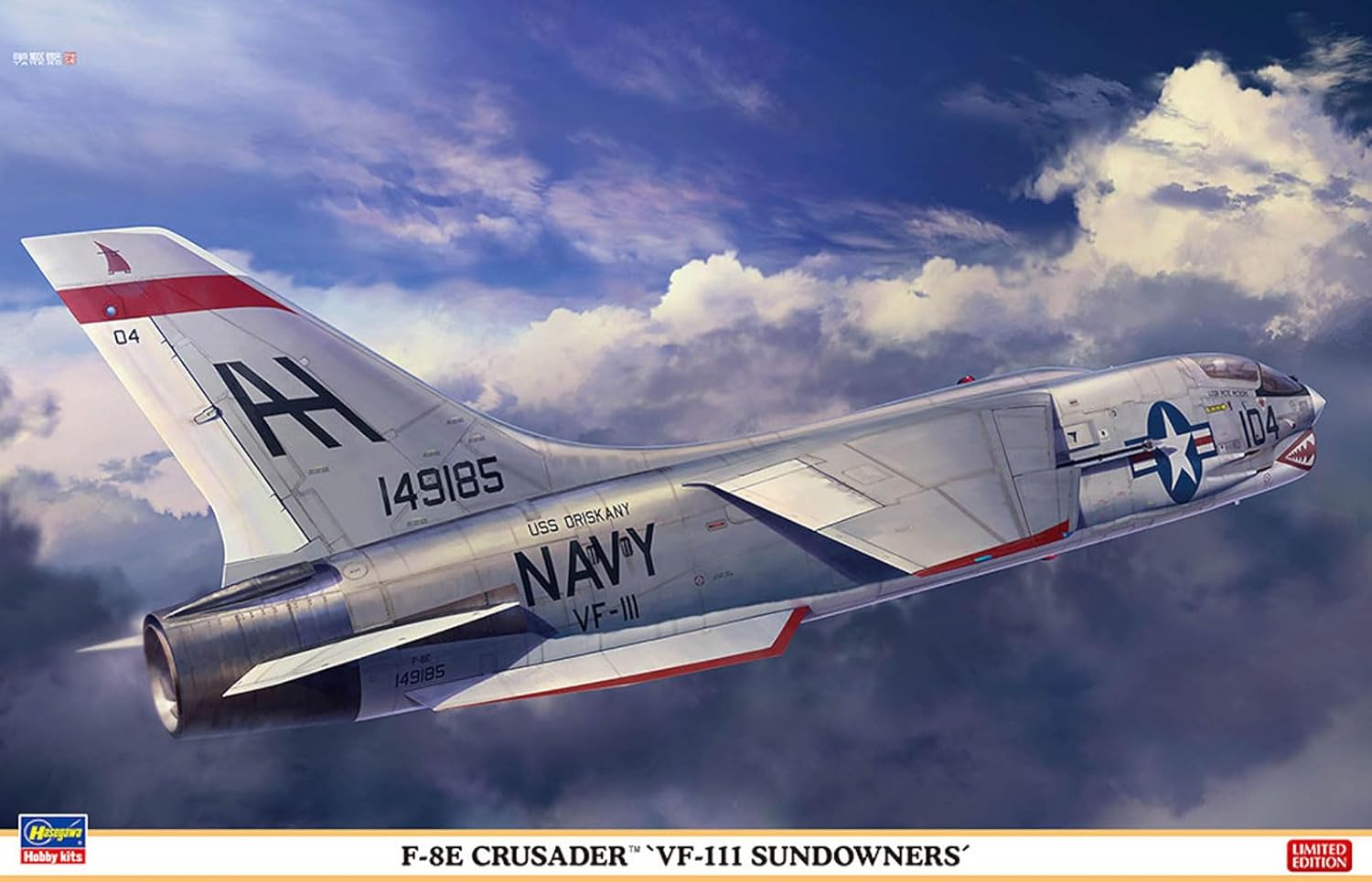 Hasegawa 7524 1/48 F-8E Crusader VF111 Sundowners Model Kit, Multi-Colour