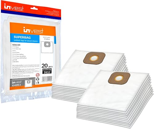 Invest - Lot de 10 sacs d'aspirateur pour Kärcher : T 7/1…