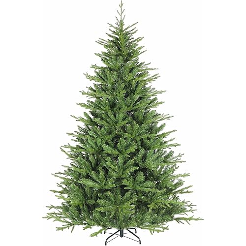 Hykolity 7.5 ft Christmas Tree, Artificial Christmas Tree with 2806 PE & PVC Branch Tips, Metal Stand and Hinged Branches
