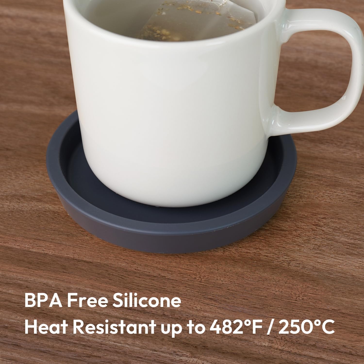 Carrotez Thick Silicone Coasters for Drinks, Set of 2 - Black