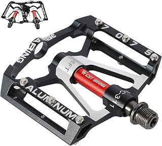 ENJOHOS CNC Alu Pedale Silbrig,3 Dichtlager,rutschfest,9/16 Zoll MTB,E-Bike