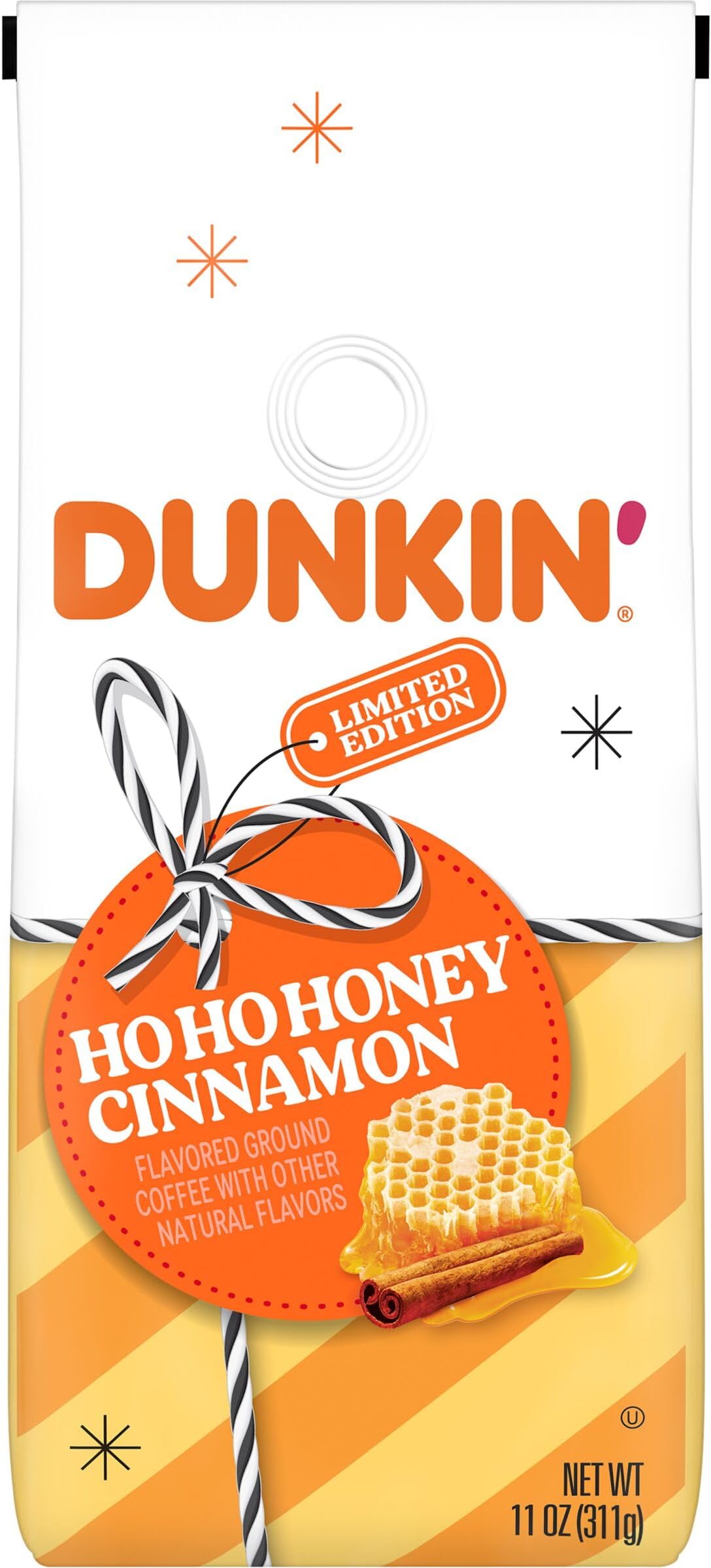 Dunkin'Ho Ho Honey Cinnamon Flavored Ground Coffee, 11 ounce