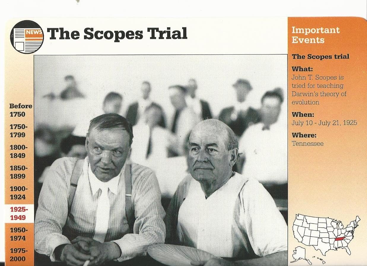 1995 Grolier, Story Of America Card, 17.08 Scopes Trial, Darrow & Bryan