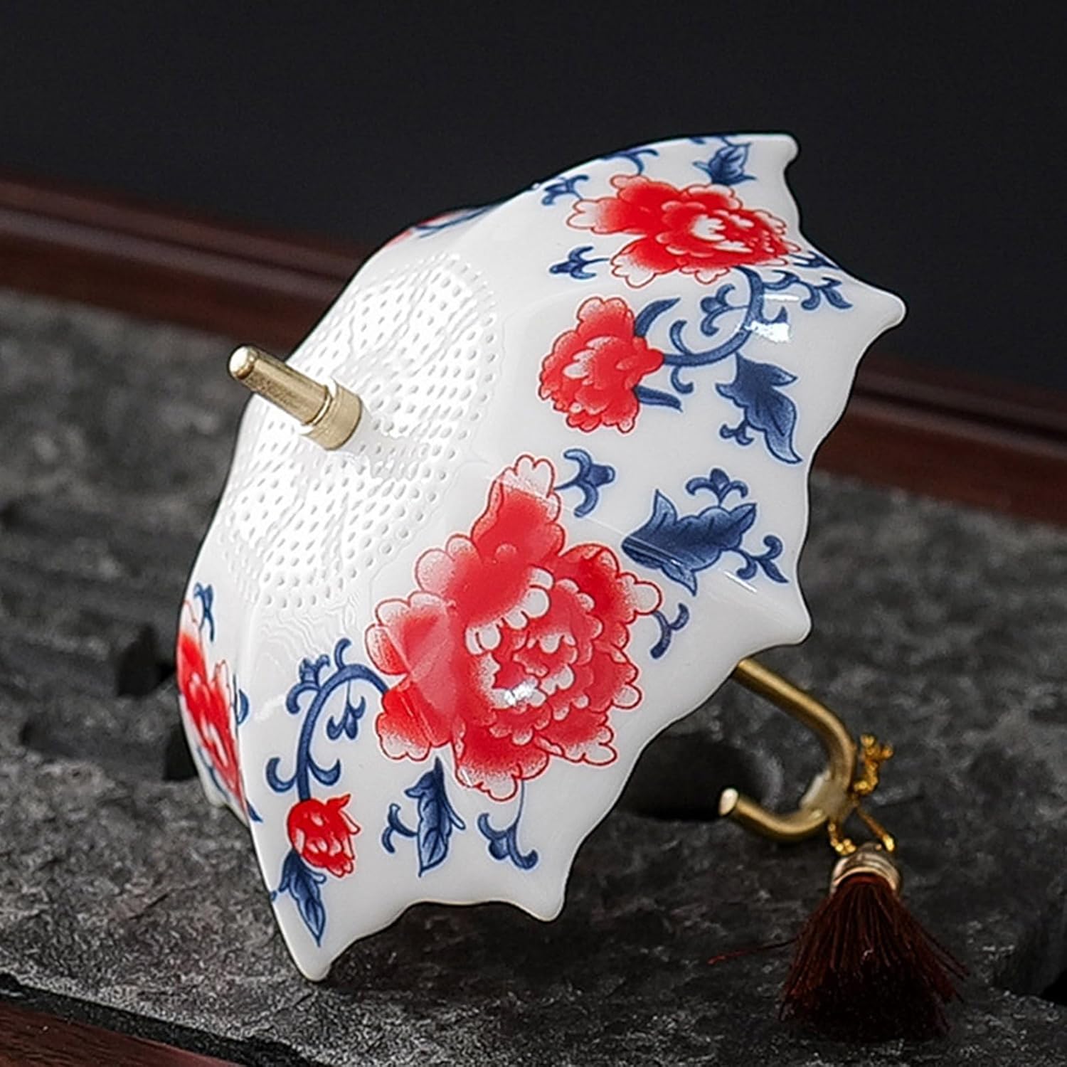 Practical Ceramic Teas Infuser Traditional Chinese Styles Ceramic Filter Umbrella Shape For Enthusiasts Lifestyle Teas Accessory