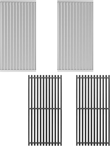 SafBbcue Emitter and Cooking Grate for Charbroil Tru-Infrared 2 Burner 463642316 463632320 463675016 463644220, Replacement Parts for Charbroil
