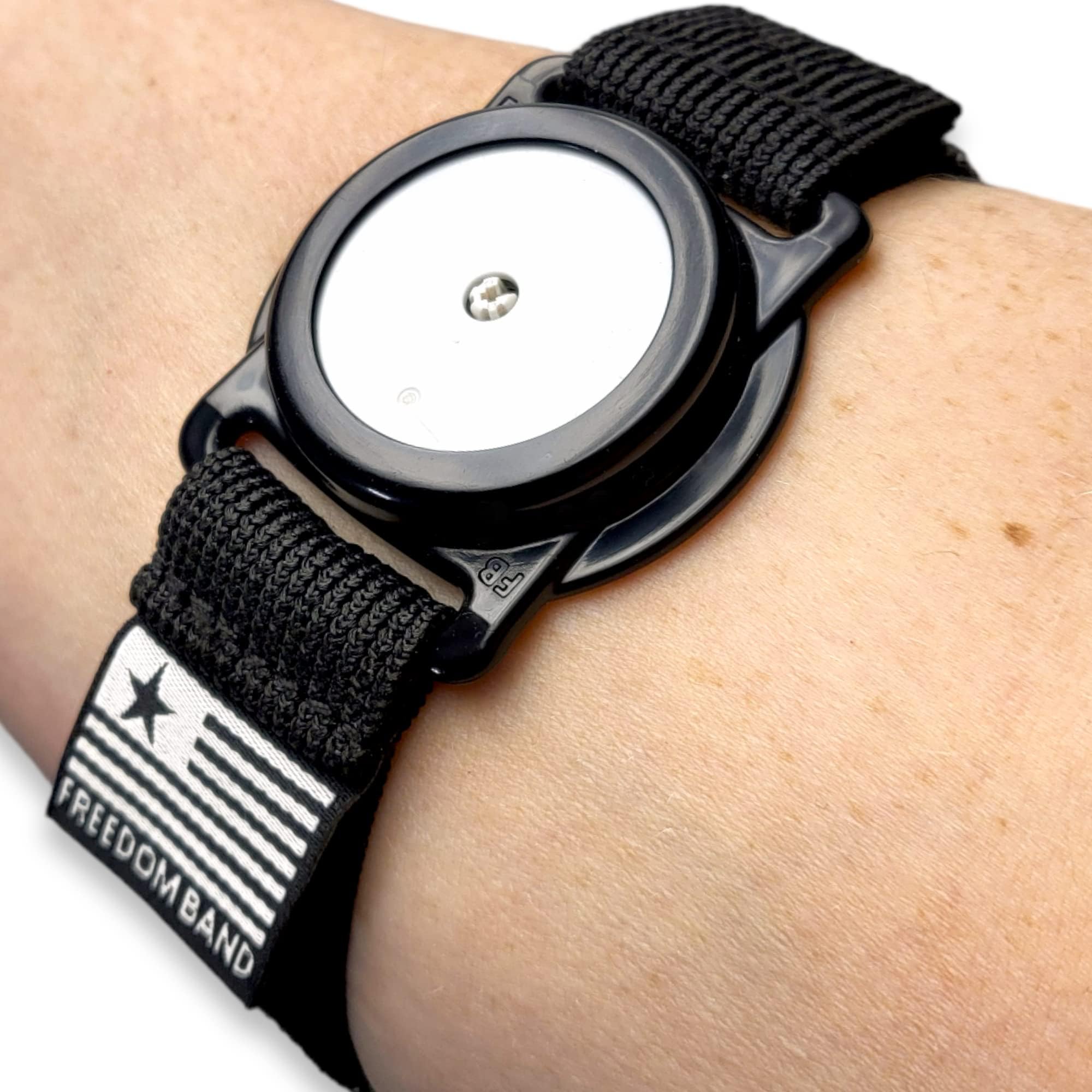 Armband for Freestyle Libre 1 & 2 14 Day : 4-18" Inch Adjustable Flexible Transmitter Protection Sensor Cover Arm & Leg Band -No More Adhesive Patches (4-18" Active Band, Black Matte)