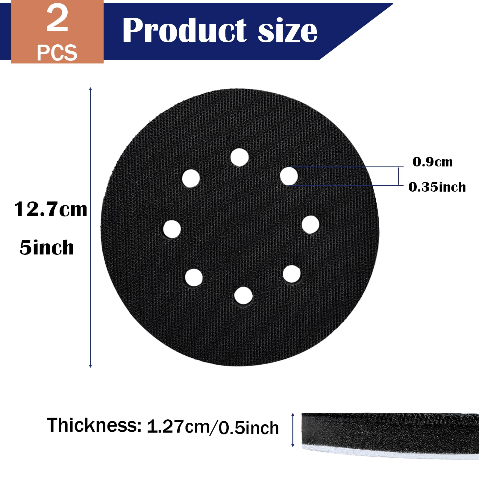 Snapklik.com : 2 Pack 5 Inch Interface Pads 8 Holes, Orbital Sander ...
