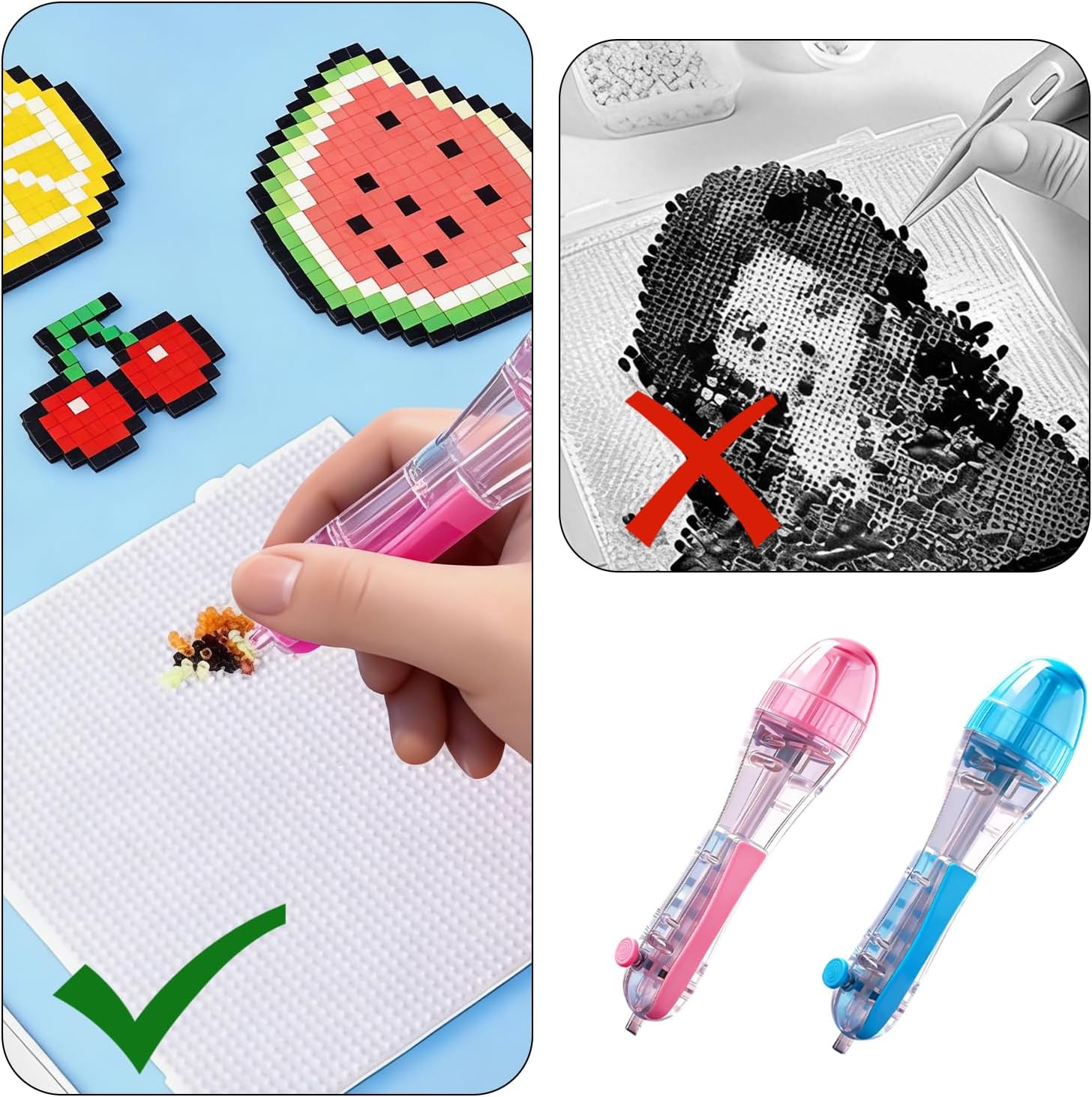 2.6mm Fuse Bead Pen - Transparent Large Capacity Bead Dispenser for Easy and Faster Fuse Beading(Set of 2)