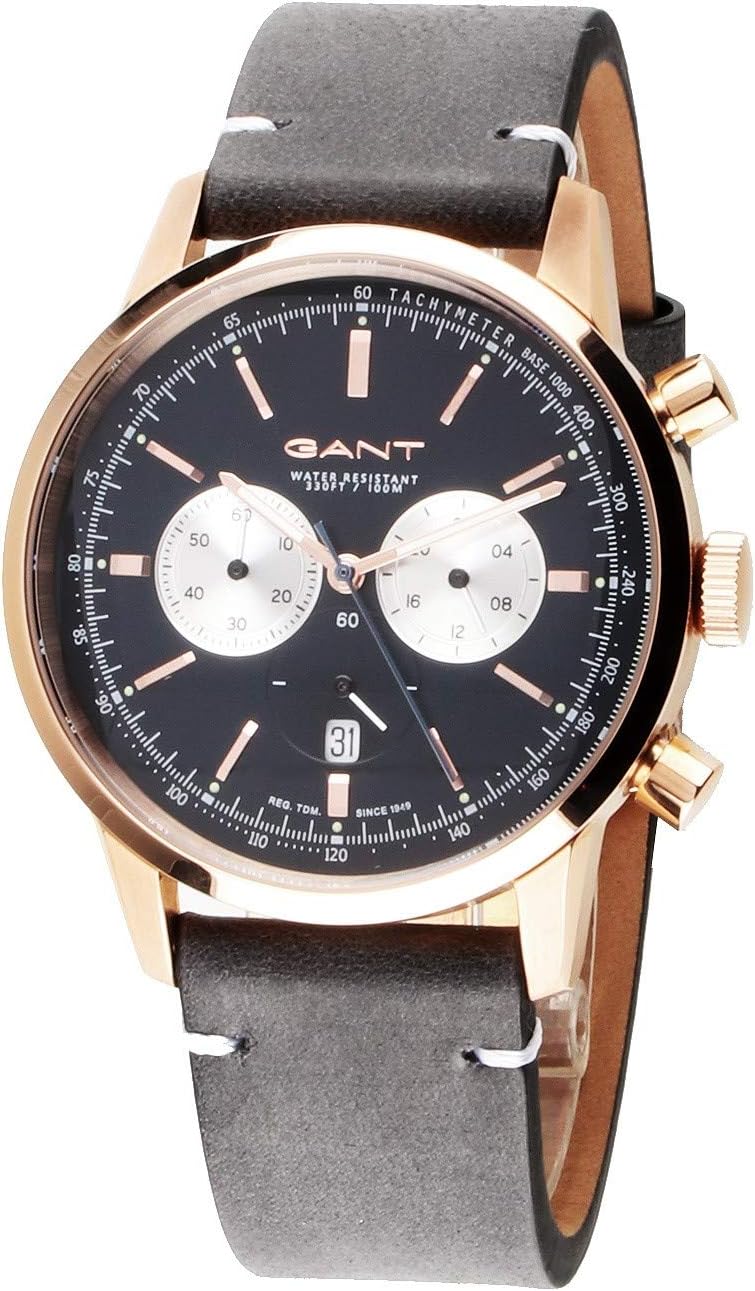 Gant Mens Analogue Quartz Watch with Leather Strap 7630043923696