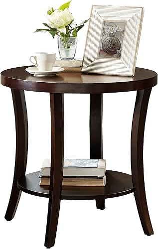 Miniatura 7 de Perth Contemporary Oval Shelf End Table, Espresso