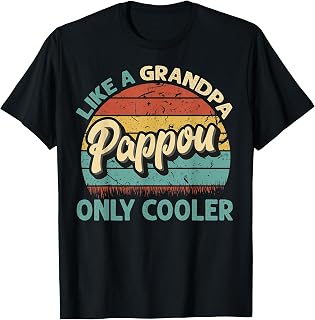 Pappou Like A Grandpa Only Cooler Vintage Dad Fathers Day T-Shirt