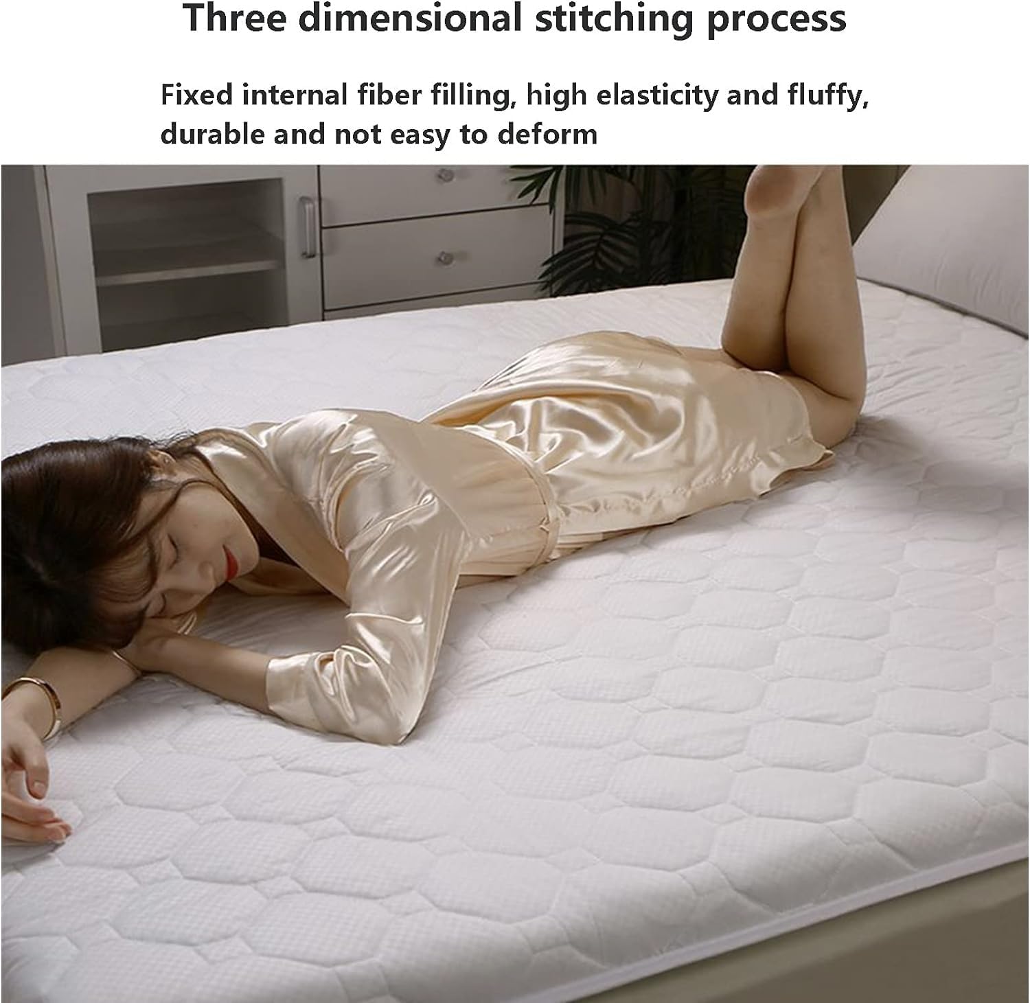 6cm Thick Washed Cotton Mattress Pad Breathable 5 Layer Quilted Topper with Anti Slip Base Skin Friendly Mat for All Seasons Dorm Home Japanese Futon Tatami Single Double Portable Camping Pad