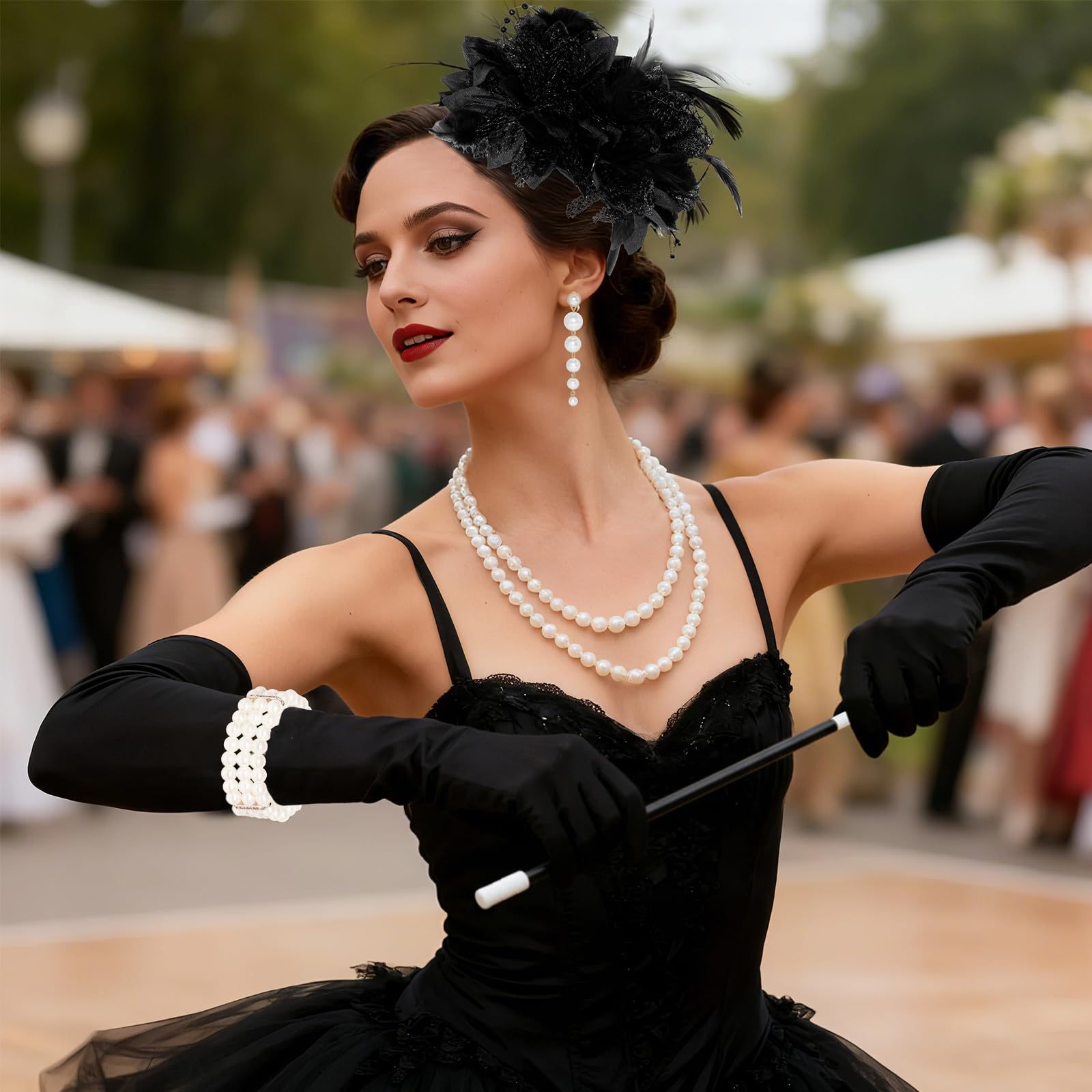 Zestaw akcesoriów w stylu lat 20. Gatsby, 6 sztuk, kostium damski z lat 20., na imprezę, Wielki Gatsby, podróż w czasie, akcesoria bożonarodzeniowe, modne akcesoria, różne modele