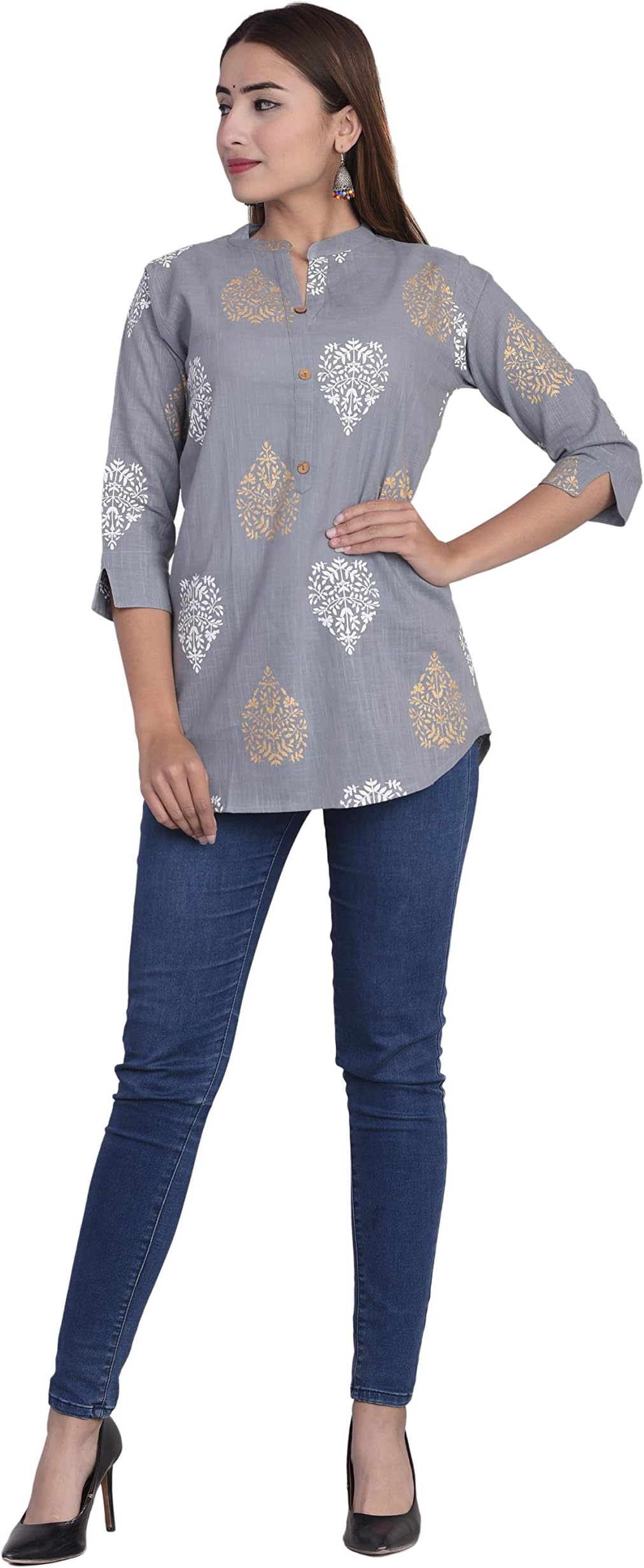 THE PEPINO Best Amazon Cotton Slub Prited Women/Girls Top