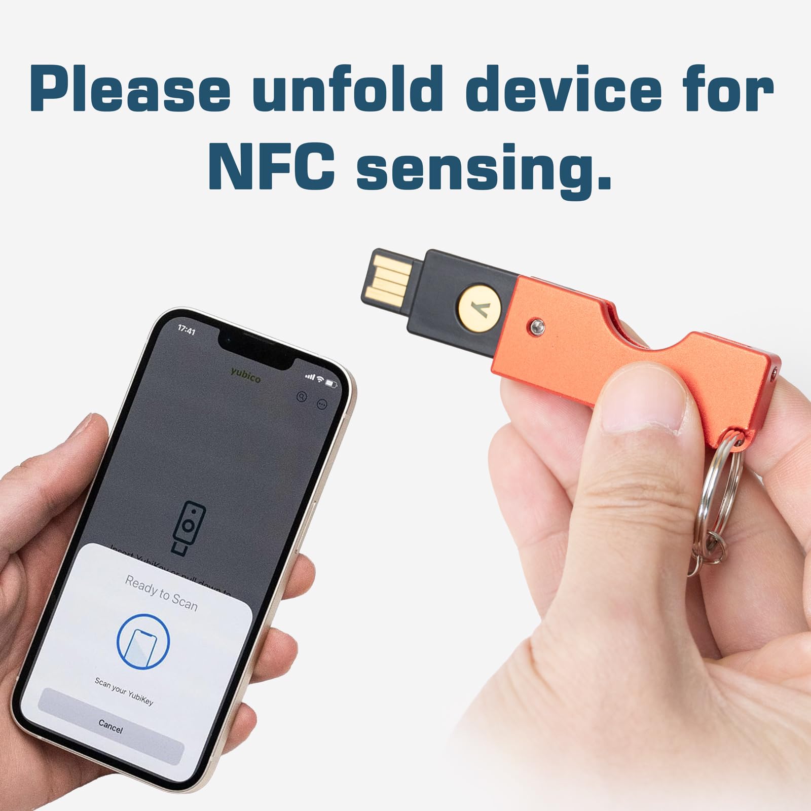 sciuU Funda Metálica con Diseño Plegable Giratorio Compatible con Yubico Security Key NFC/YubiKey 5 NFC / 5 NFC FIPS, USB-A - Carcasa de Aleación de Aluminio Protectora Resistente a los Arañazos