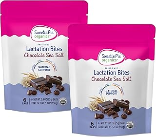 Sweetie Pie Organics Lactation Bites – Chocolate Sea Salt, Support for Breastfeeding and Breast Milk Supply Increase, 0.9o...