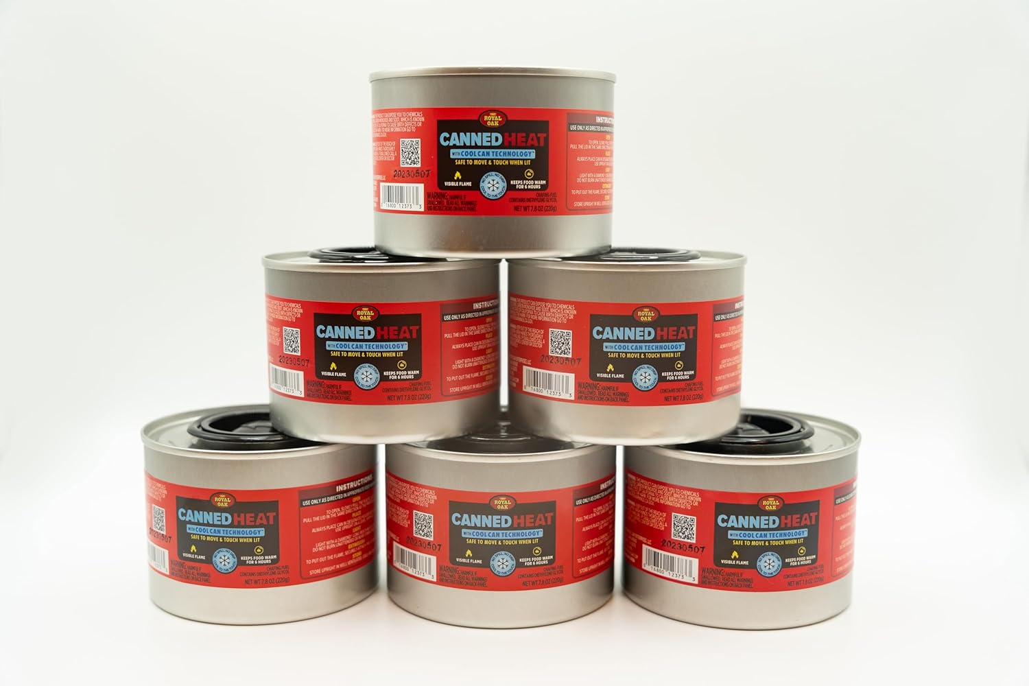 Royal Oak Canned Heat 24 Pack 6 Hour Chafing Fuel, Easy Open, Resealable, Non-Drip, for Food, Burners for Chafing Dishes, Buffet Burners, Parties, Weddings, BBQs