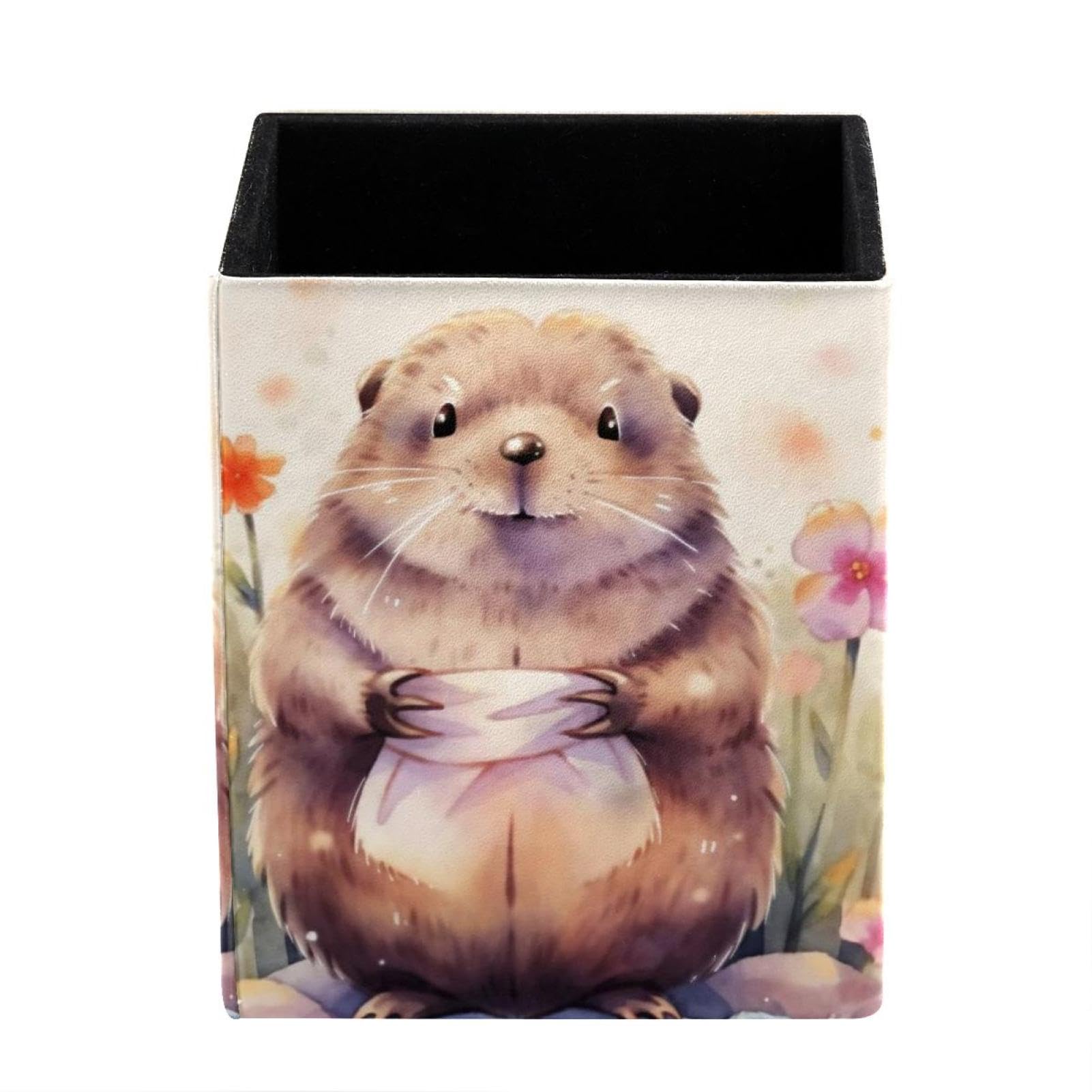 sanfly fish Cute capybara Desktop Storage Box Pencil Holder, Stationeries and Desk Supplies Organizer for Home, Office & School