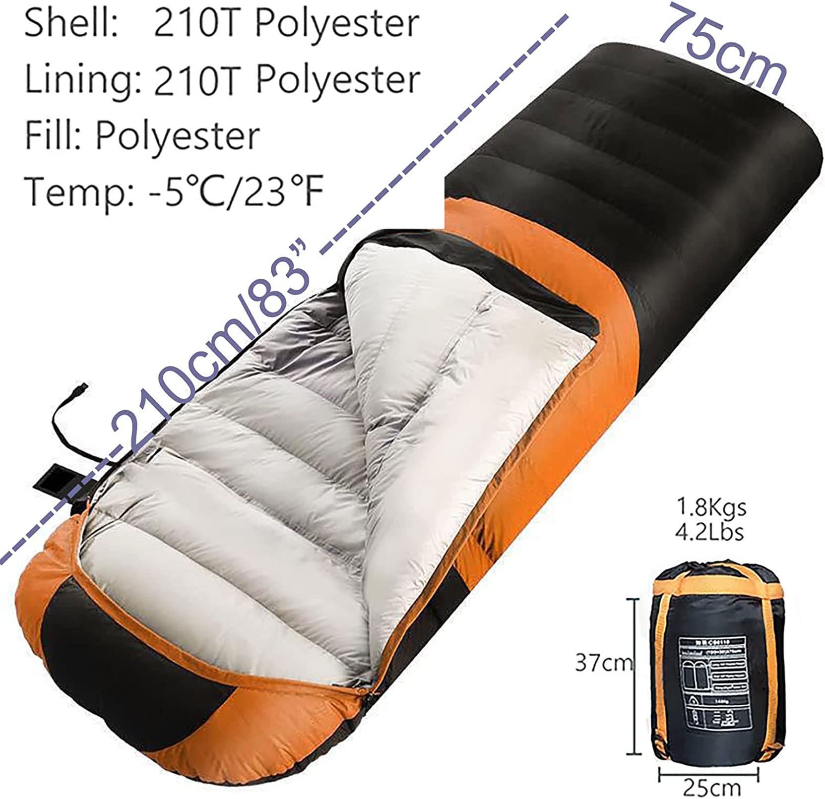CukYi Beheizter Schlafsack mit 20.000 mAh Powerbank, elektrischer USB-Heizschlafsack, 3 einstellbare Heizstufen, Kaltwetter-Schlafsack für Wanderungen zu jeder Jahreszeit Sport & Freizeit