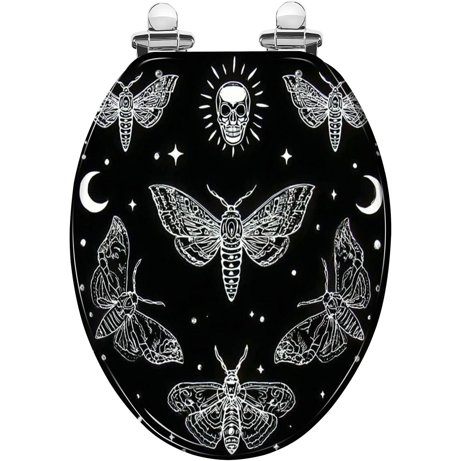 Tazyyzuu Multi1 Green Forest Fog Elongated Toilet Seat Resin Slow Close Lid Quick-Release Hinges Easy Clean(,18.5X14.5)