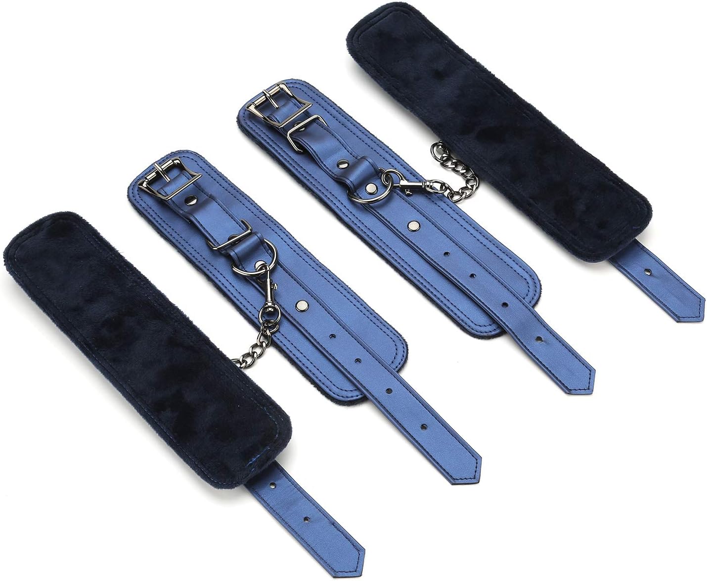 EXREIZST 2 Black Spreader Bar with 4 Blue Leather Straps Adjustable Expandable Sports Aid Training System Kit