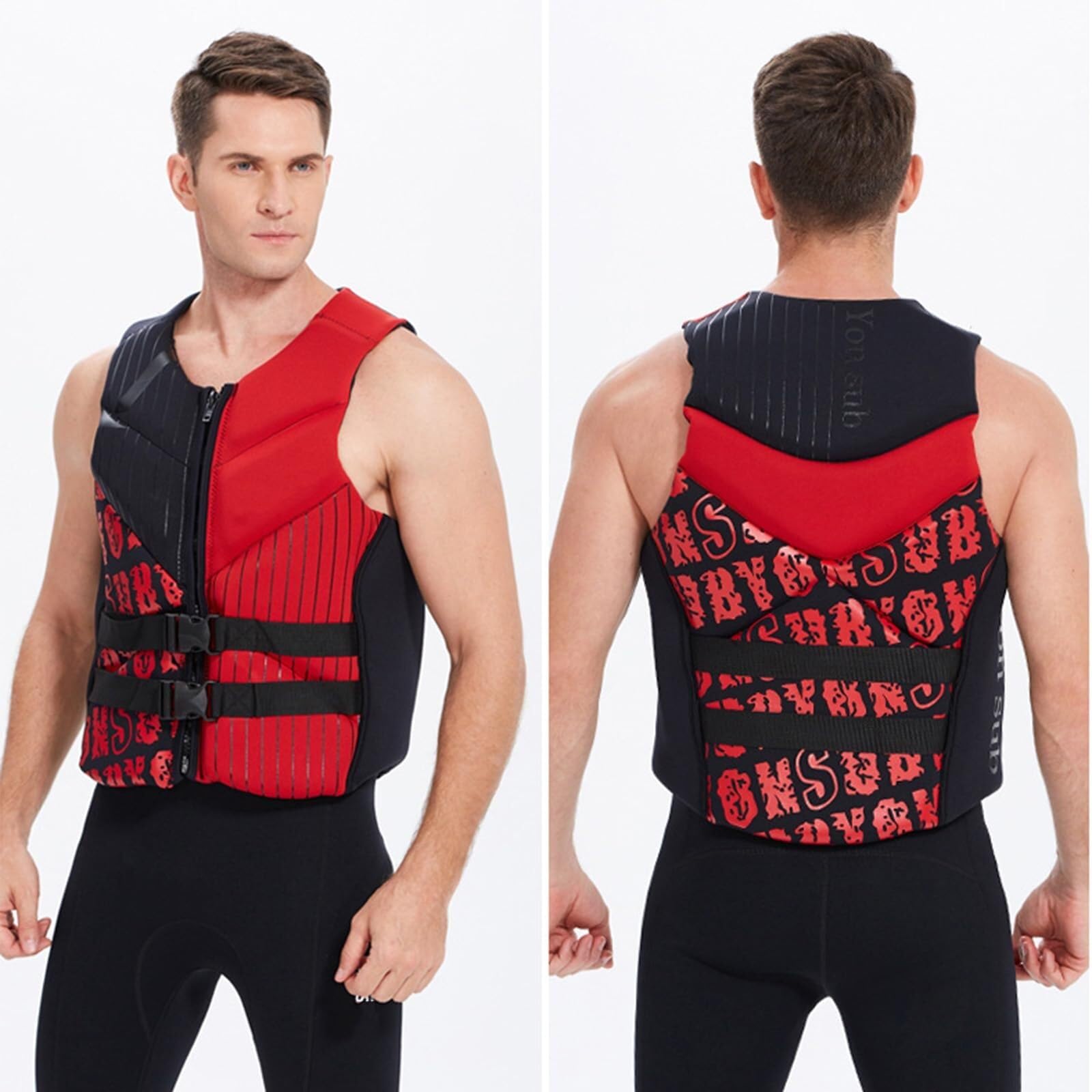 Swim Vest Professional Adjustable Safety Strap Water Sports Swim Vest Anti-Collision for Kayaking Swimming Surfing Boating Fishing Canoeing Rafting Outdoor Safety Gear Buoyancy