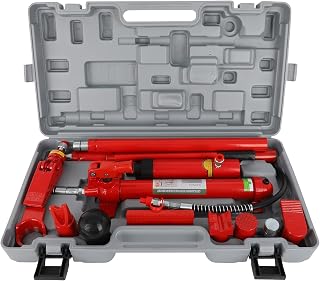 SCITOO 12 Ton Porta Power Hydraulic Jack with 4.6 ft/1.4 m Oil Hose Lift Ram Auto Body Frame Repair Tool Kits Lift Ram for Load Truck Bed Unloader Farm and Hydraulic Equipment Construction