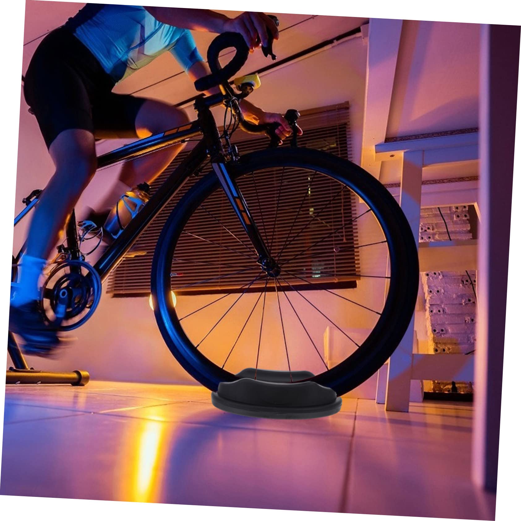 Abaodam Accesorio para Rueda Delantera De Bicicleta Accesorio para Ciclismo Indoor Elevador De Rueda Delantera para Ciclismo Bloque De Ciclismo De Plástico Negro