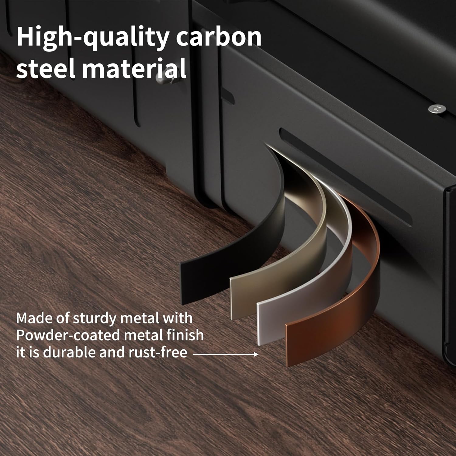 Under Desk Cable Management Tray, Expandable 25.6"–42.5" Heavy Duty Carbon Steel with Clamp, Hidden Cord Organizer for Desk, Home Office & Standing Desk, No Drill Installation, Black