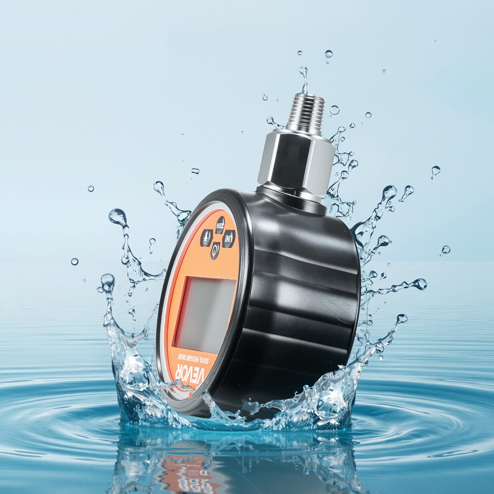 VEVOR Manómetro Hidráulico Digital 0 a 700 bar, Comprobador de Presión con Entrada de Base NPT, para Excavadoras y Maquinaria de Construcción, con Carcasa de Acero Inoxidable Cubierta Protectora