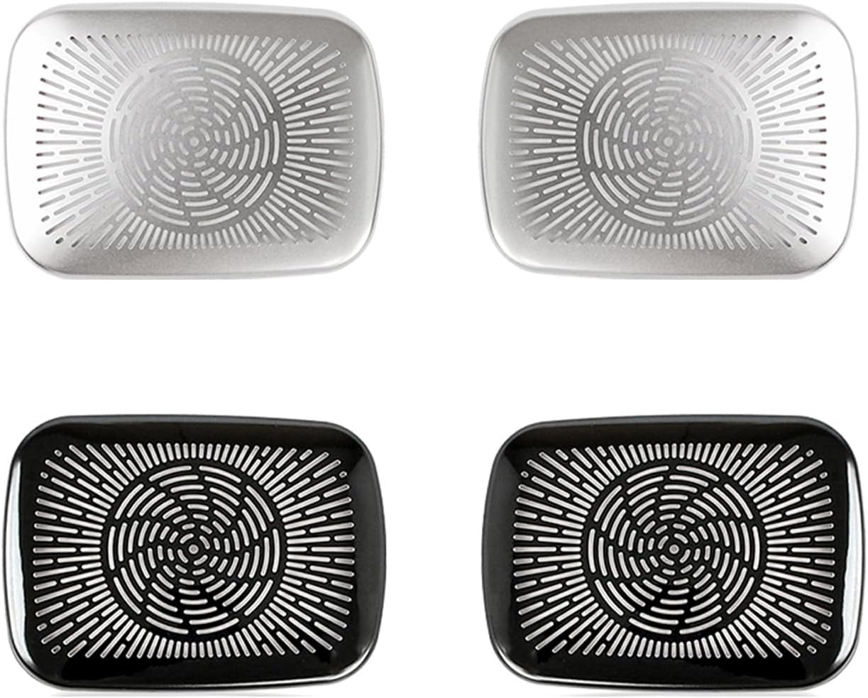 Compatible with Hyundai Kia Soul 2020-2025 Accessories Front Tweeter Speaker Grille Cover Kit, Stainless Steel Car Interior Audio Speaker Cover Decals-Black