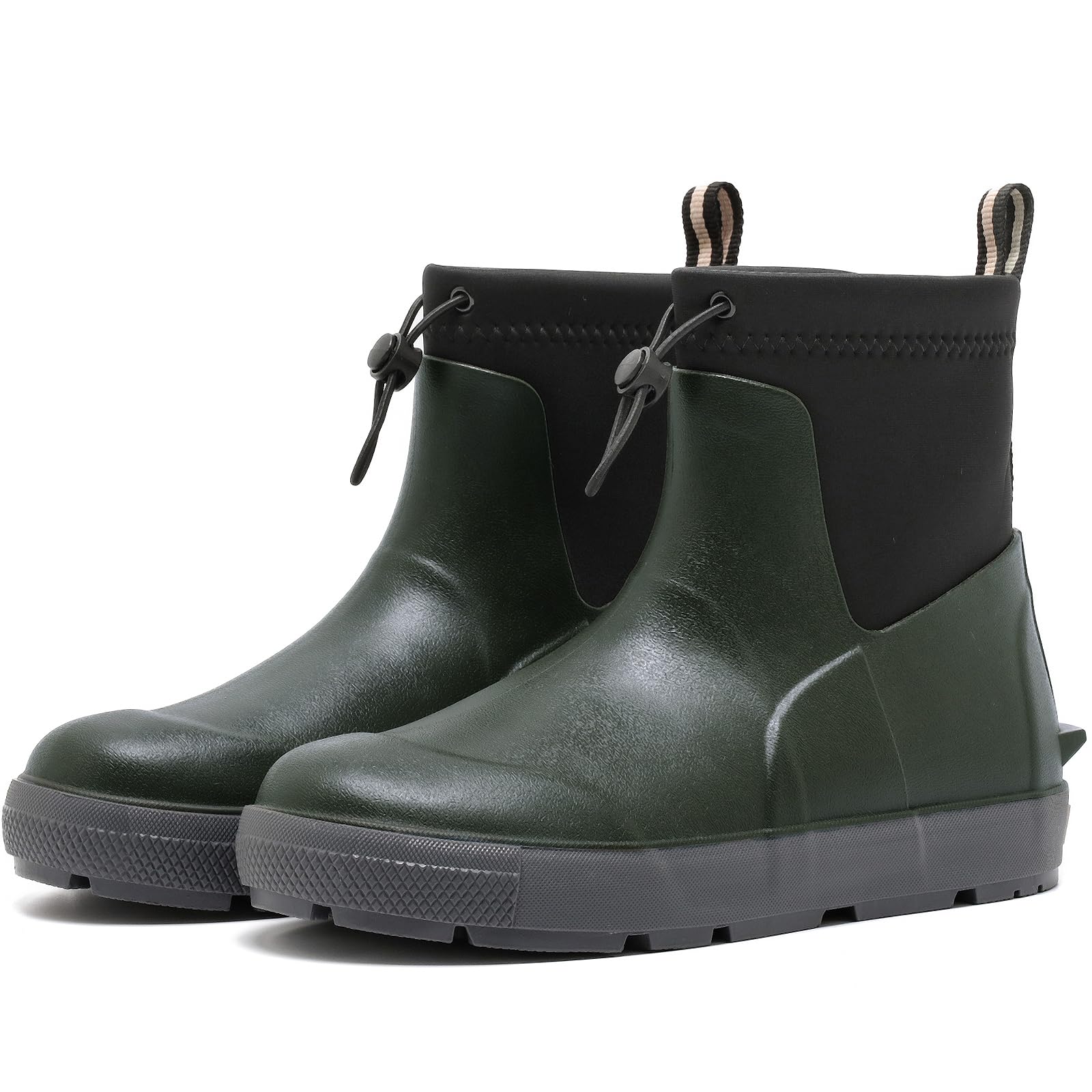 Men's Deck Boots, Waterproof Ankle Rain Boots for Fishing &amp; Boating