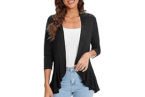 Women's Lightweight Open-Front Ruffle Cardigan