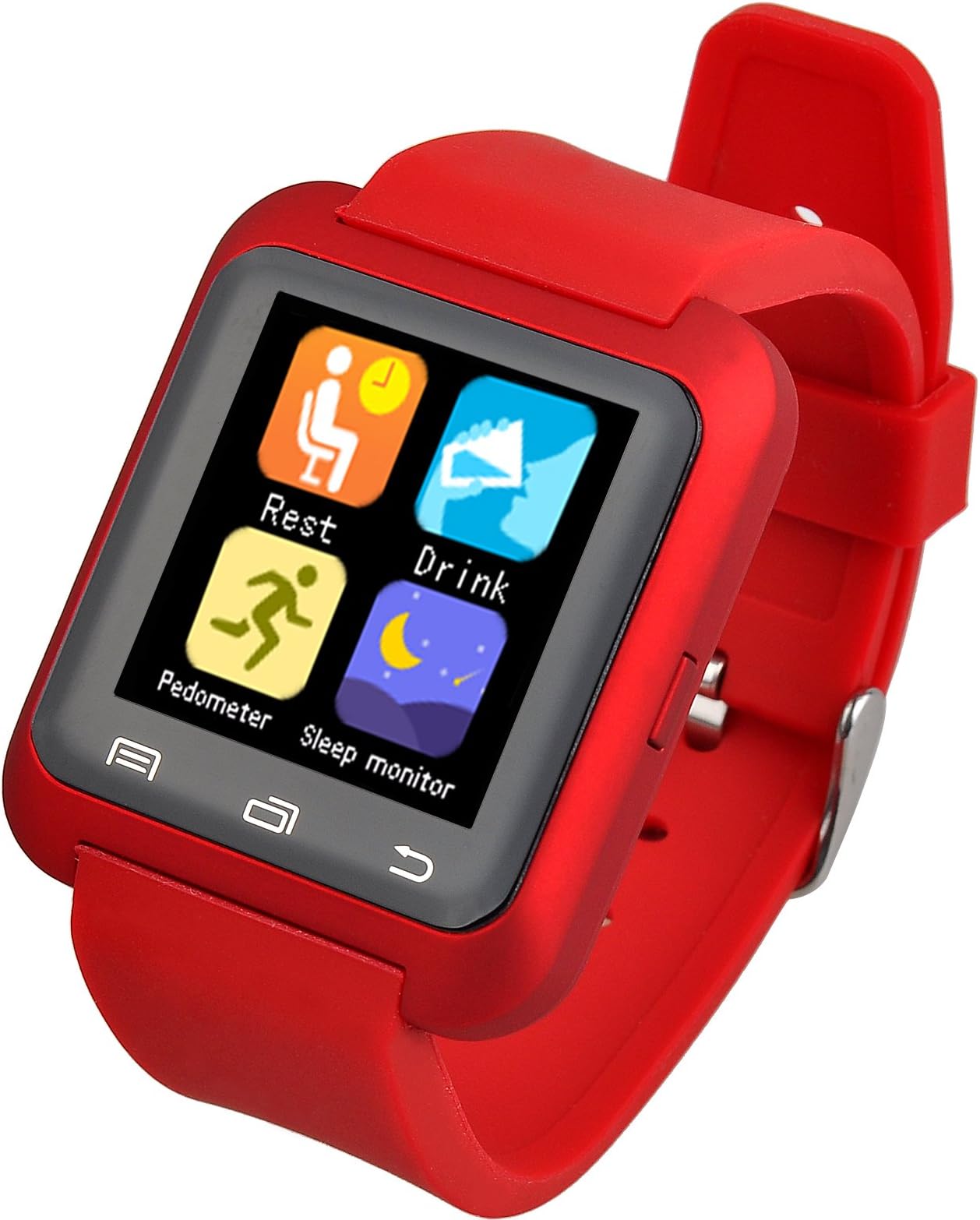 Wanway [Upgraded Version of U8] U80 Bluetooth 4.0 Smart Wrist Wrap Watch Phone for Smartphones IOS Android Apple iphone 5/5C/5S/6/6 Puls Android Samsung S3/S4/S5 Note 2/Note 3 Note 4 HTC Sony (Red)