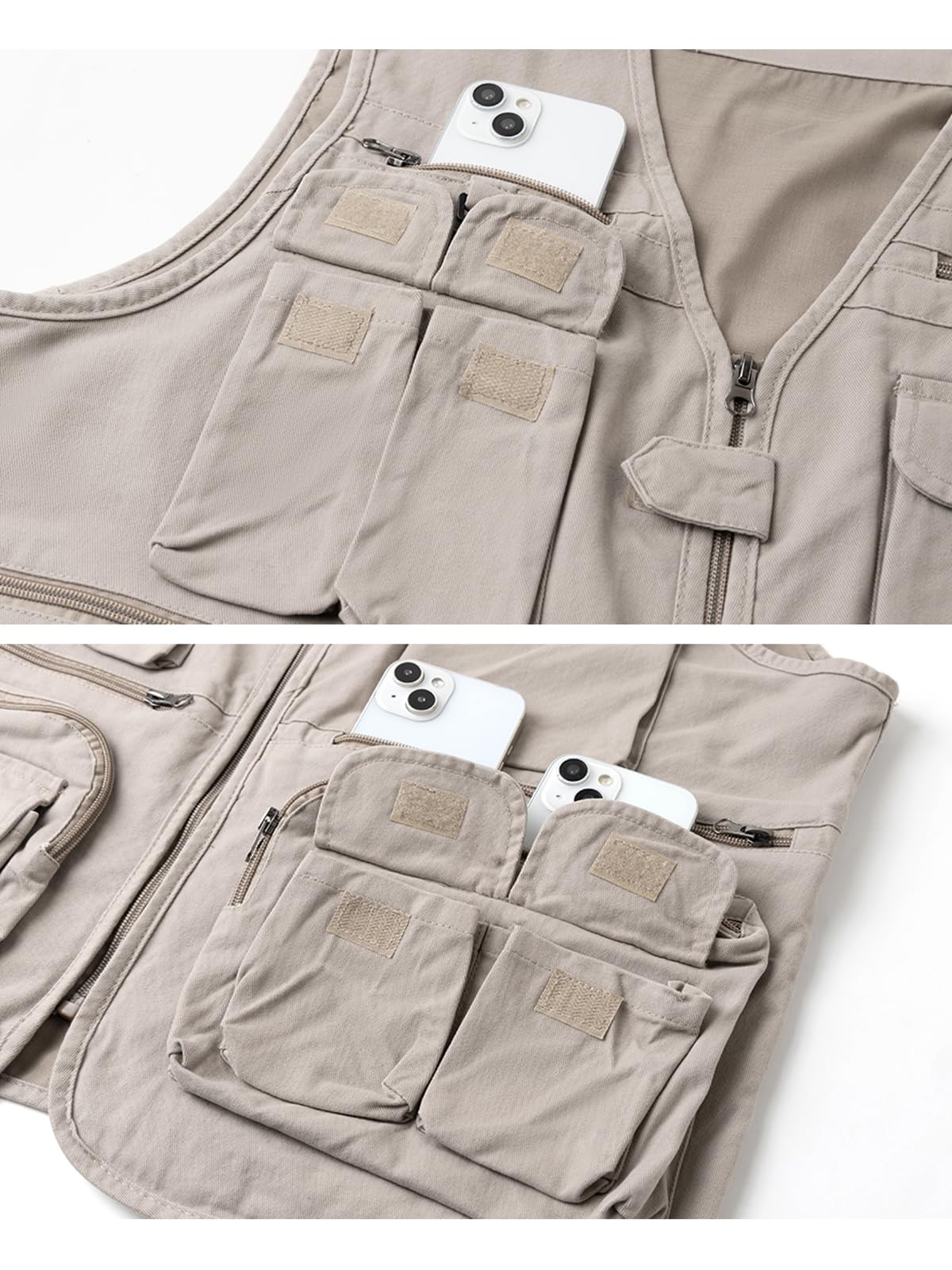 Gilet da Pesca da Uomo Safari Estivo Gilet da Fotografo Senza Maniche Caccia Sportivo Giubbino