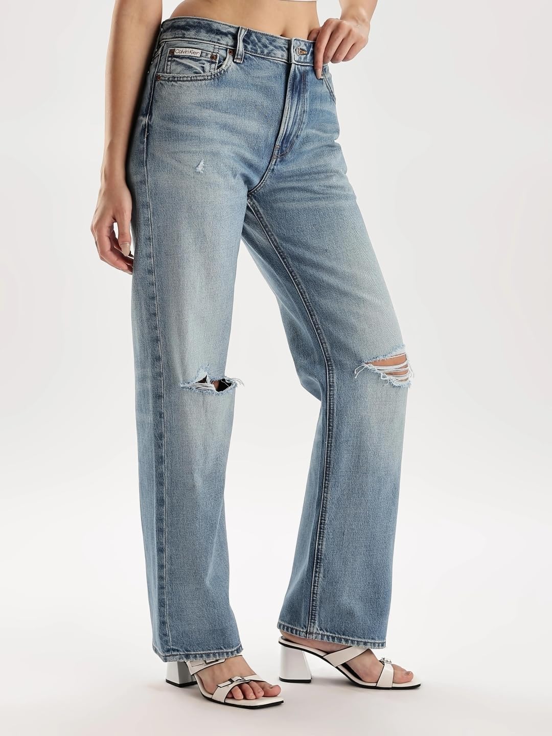 Calvin Klein Womens 90s Straight Jeans