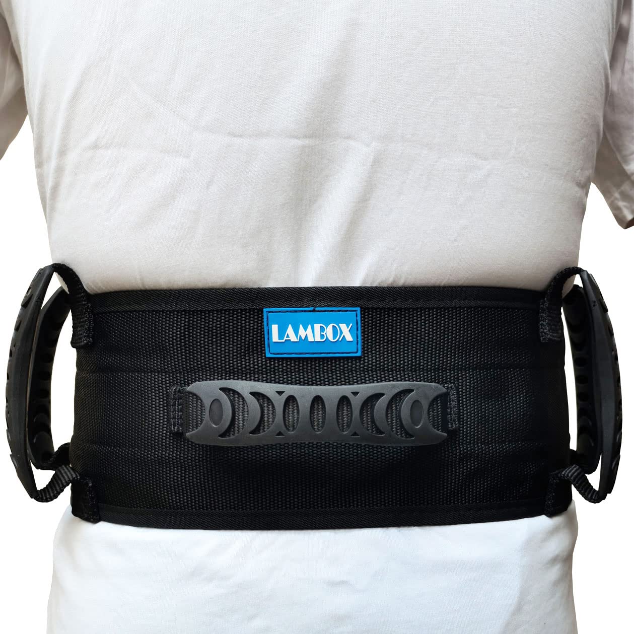 LAMBOX Gait Belt Transfer Belt with Plastic Handles-Medical Nursing Safety Patient Assist for Occupational & Physical Therapy, Seniors with Metal Buckle 55