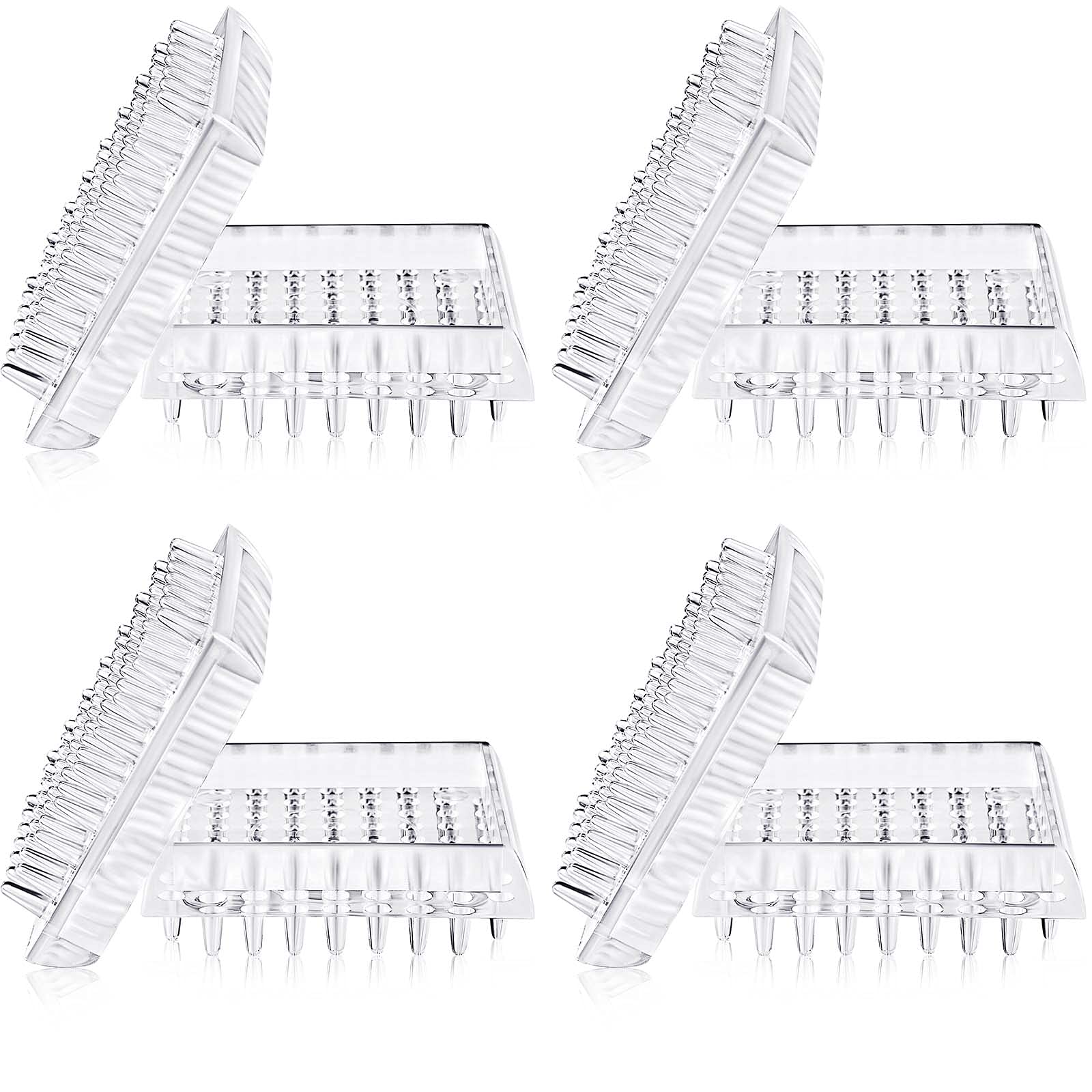8 Pieces Carpet Protectors Spiked Caster Cups Clear Transparent Plastic Caster Cups Comfortable Touch Spiked Furniture Cup for Sofas, Tables, Chairs Other Furniture