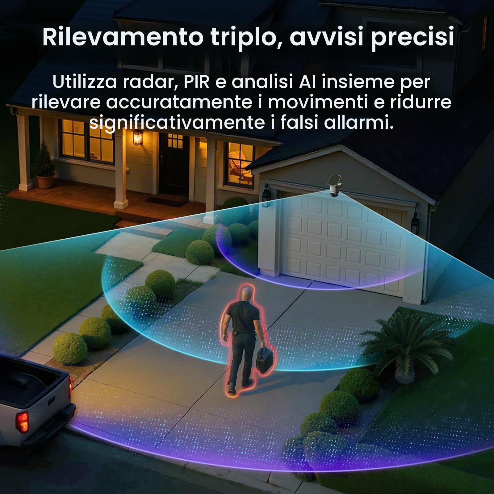 aosu T2 Ultra 4K Telecamera Esterno Senza Fili Solare 360° PTZ Truecolour | Kit 6 Telecamere y aosuBase 2.0, 32 GB Espandibile Fino a 1 TB, 2,4/5GHz, Auto-Tracking, Riconoscimento Persona/Veicolo/Pet