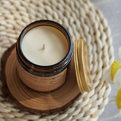 Miniatura 8 de Lavender Eucalyptus Candles for Home Scented - 8oz Aromatherapy Candles for Relaxation Anxiety Stress Relief Non Toxic, Calming Candles Gifts for