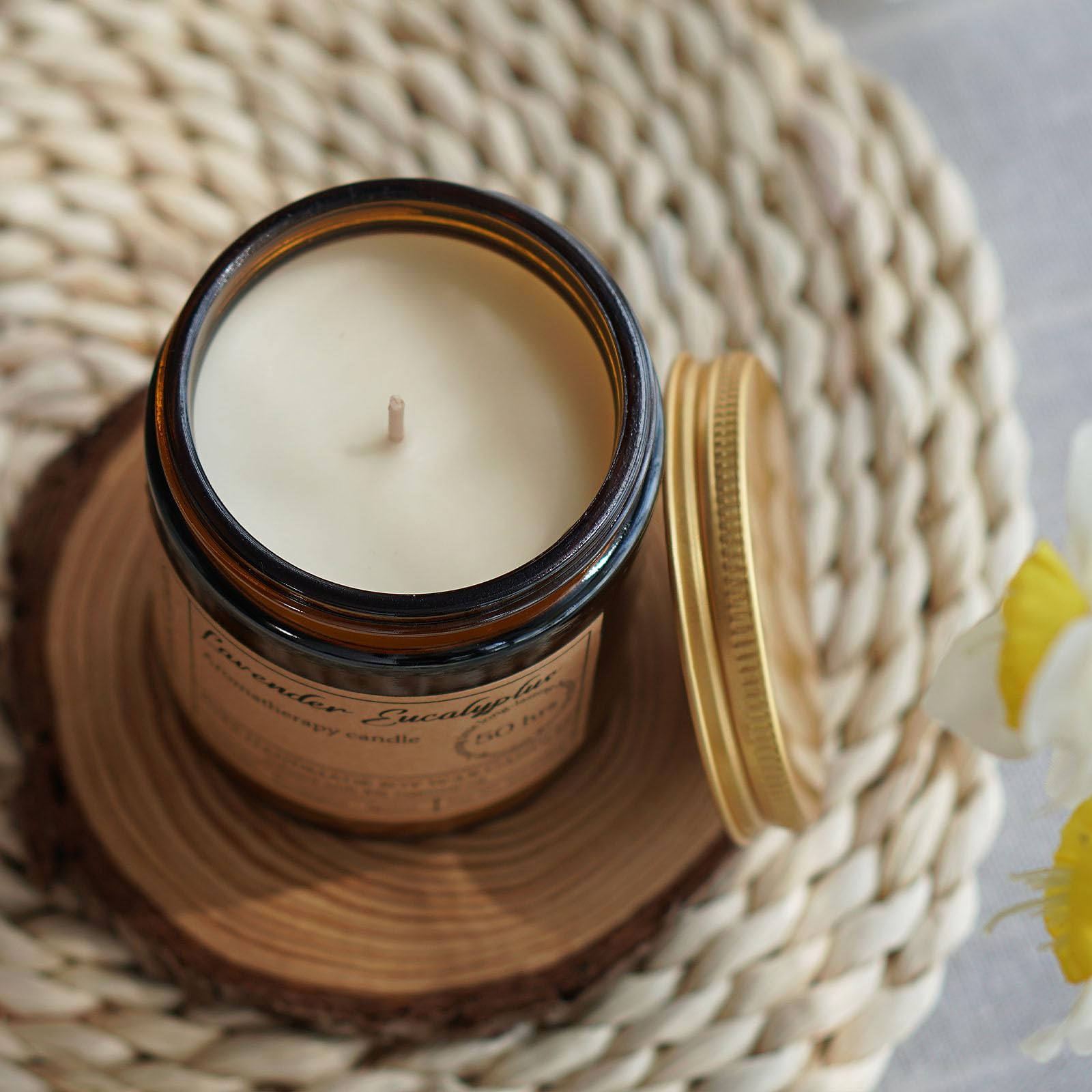 Lavender Eucalyptus Candles for Home Scented - 8oz Aromatherapy Candles for Relaxation Stress Relief Soothing Anxiety Non Toxic, Calming Candles Gifts for Women Great for Relaxing Bath Yoga Meditation