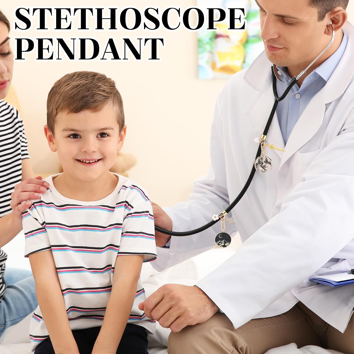 Stethoscope Charms for Nurse Fantasy Dragon Chain Alloy Pendants