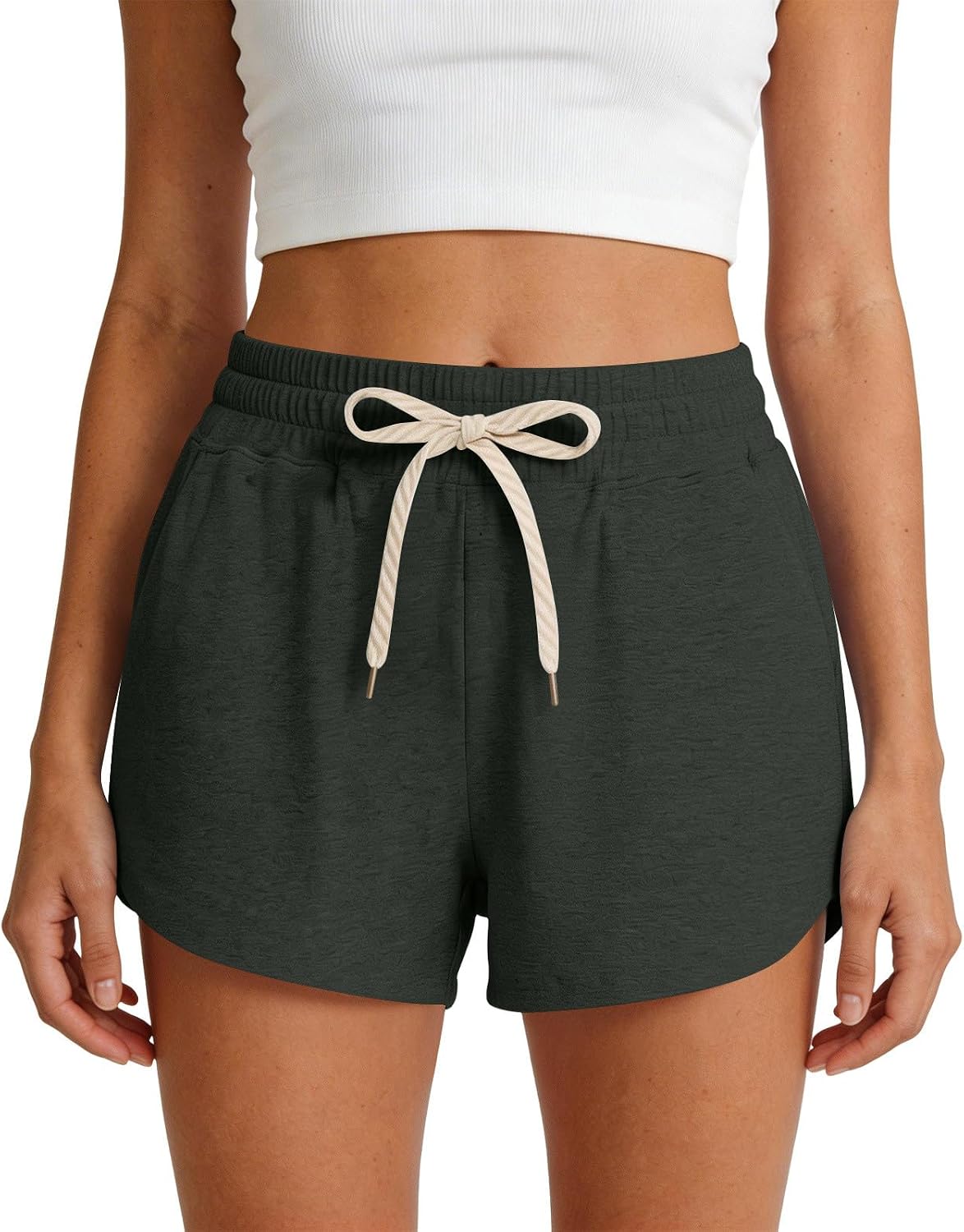 Women's Workout Shorts Casual Loose Fit Athletic Running Drawstring High Waisted Gym Shorts with Pockets