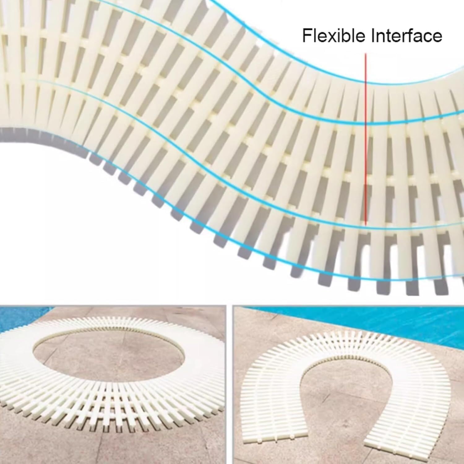 Pool Safety Grills ABS Plastic Drainage Channel Cover Plates Export Drainage Grating Cover Plates Are Suitable For Pavements, Balconies, And Shower Rooms. Designed with non-slip surfaces(Width18cm-10P