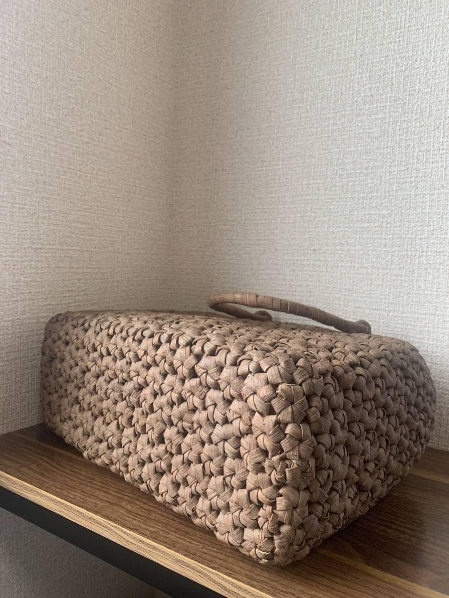 Amazon.co.jp: 国産山葡萄 カゴバッグ 内布付き 花編み 巾着タイプ内布 