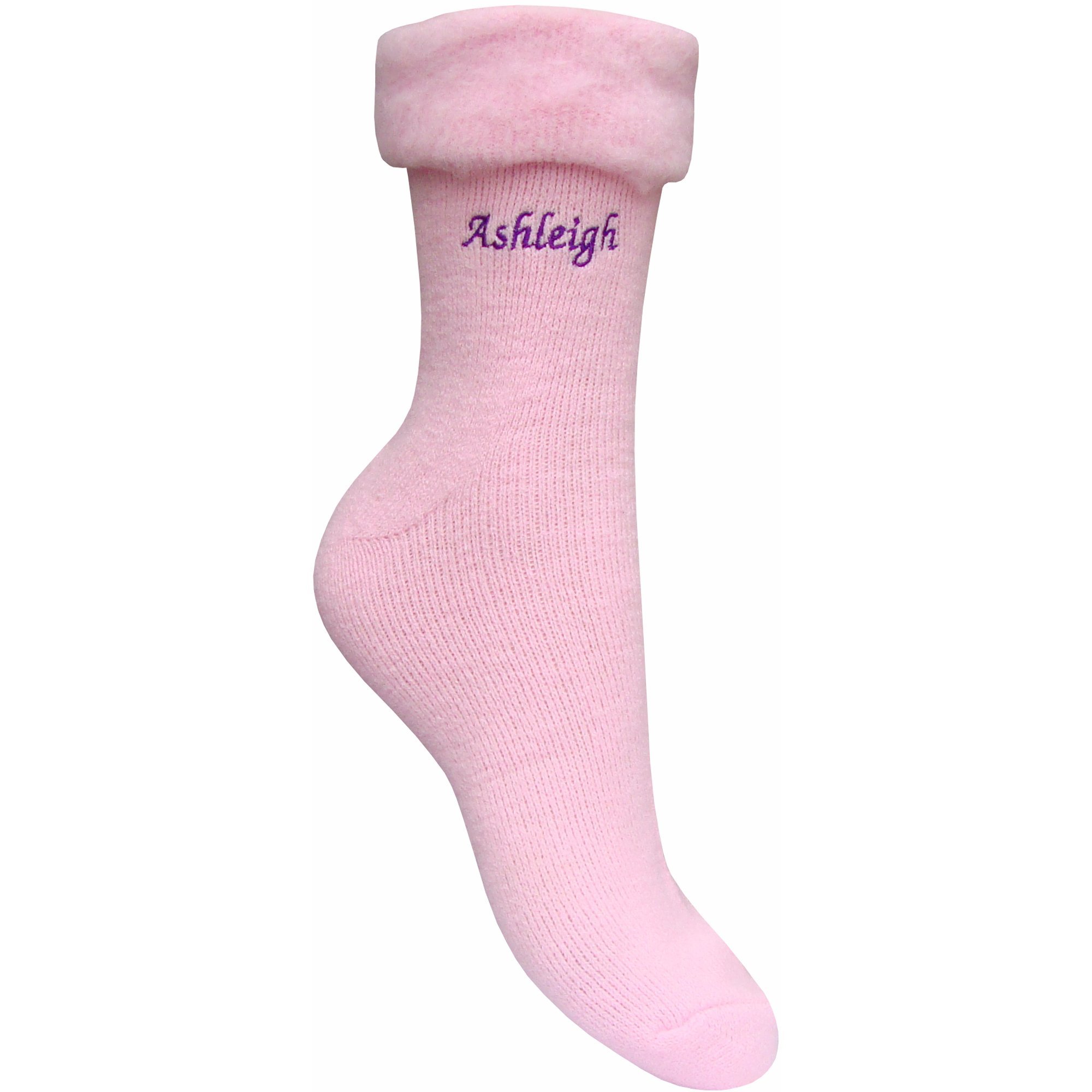 Teddyt's Women's Pink Personalised Super Soft Thermal Bed Socks (Pink)
